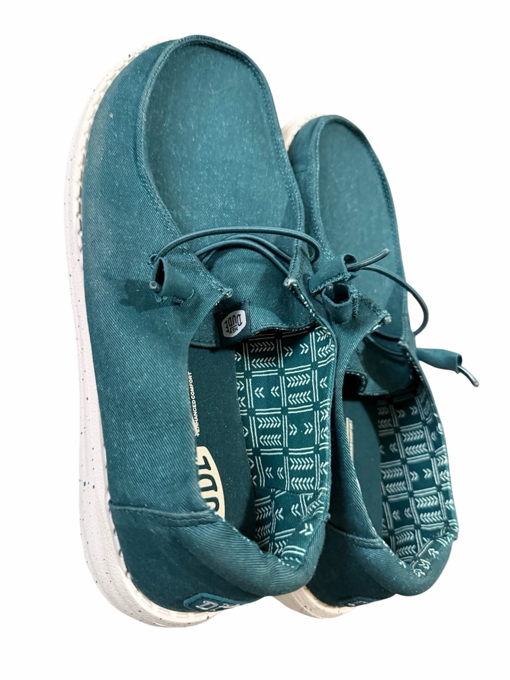 Hey Dude Teal Canvas Slip-On Sneakers with Toggle Laces